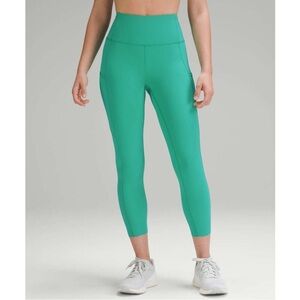 Lululemon Fast and Free High-Rise Crop 23” 5 Pockets; Kelly Green; Size 8